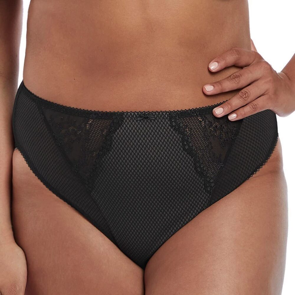 NWT Elomi Elomi Charley High Leg Panty Brief Black Plus Size  2X
